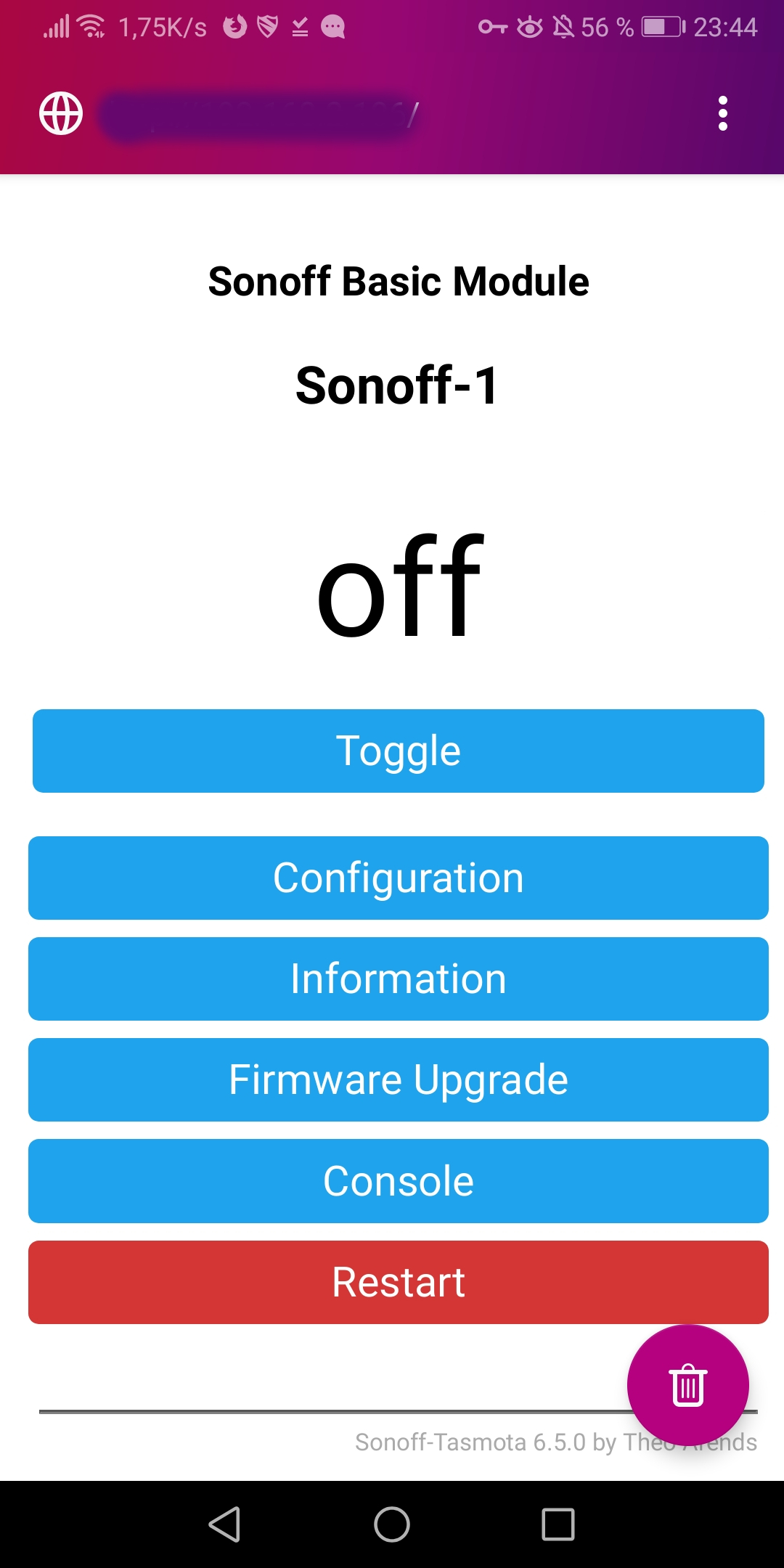 Sonoff Interface