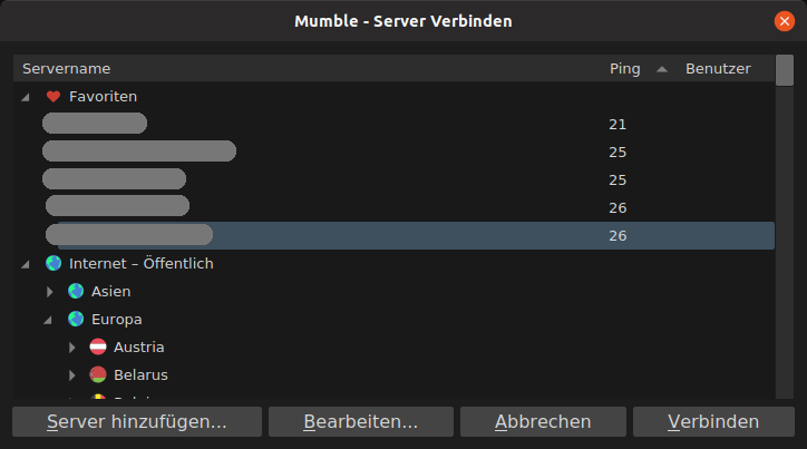 Mumble Server verbinden